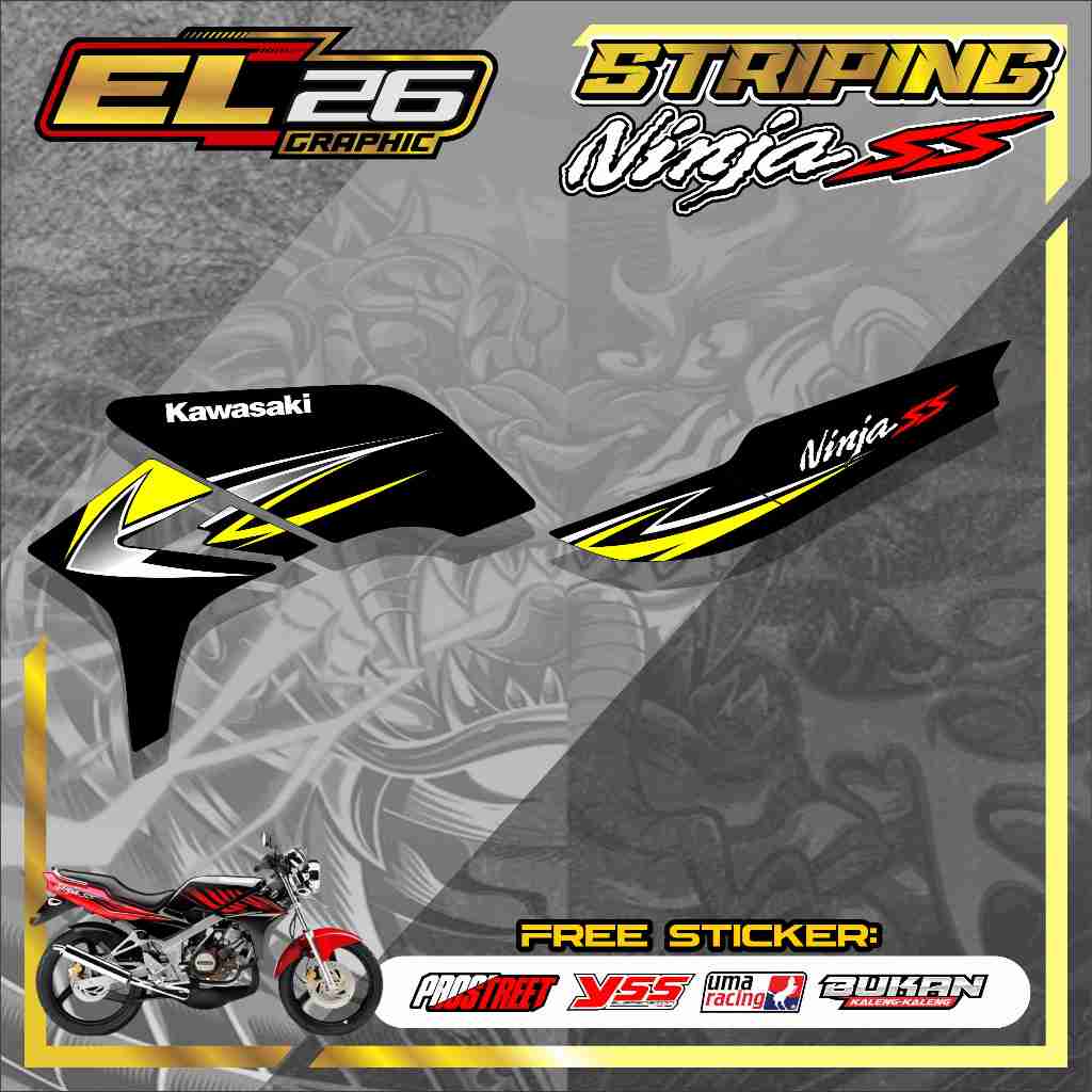 758 STRIPING STICKER KAWASAKI NINJA SS   - STICKER NINJA SS MOTIF RACING
