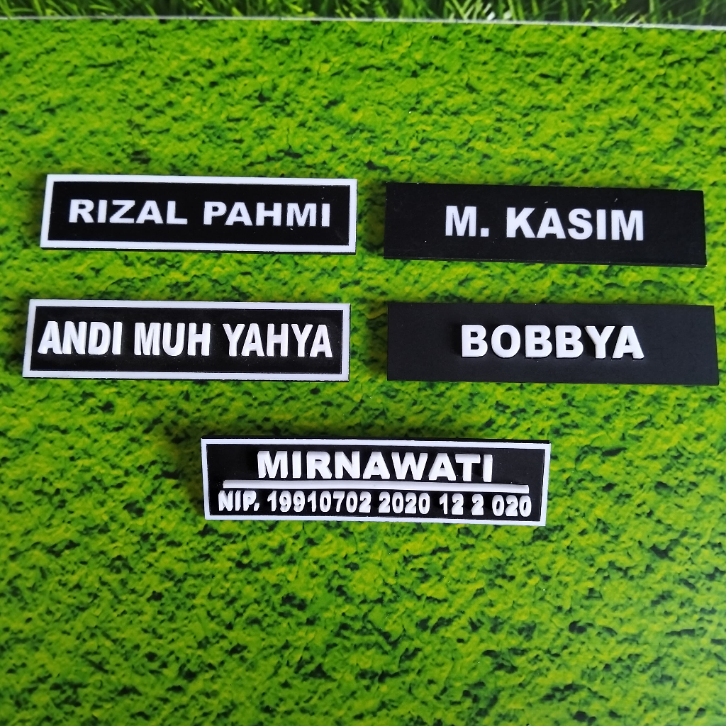 PAPAN NAMA / NAME TAG / PAPAN DADA TIMBUL/TIDAK TIMBUL LUXURY
