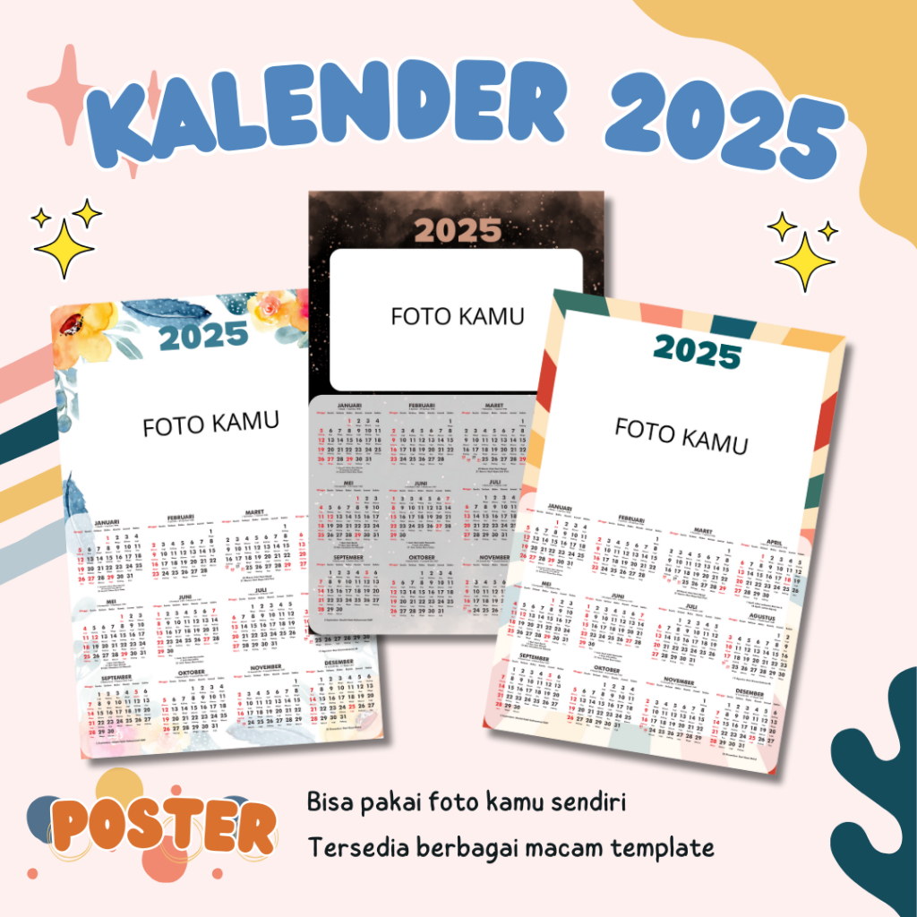 

[12 Bulanan A3+] PART 1 Kalender Dinding 2025 Kalender 12 Bulanan Custom Foto Murah