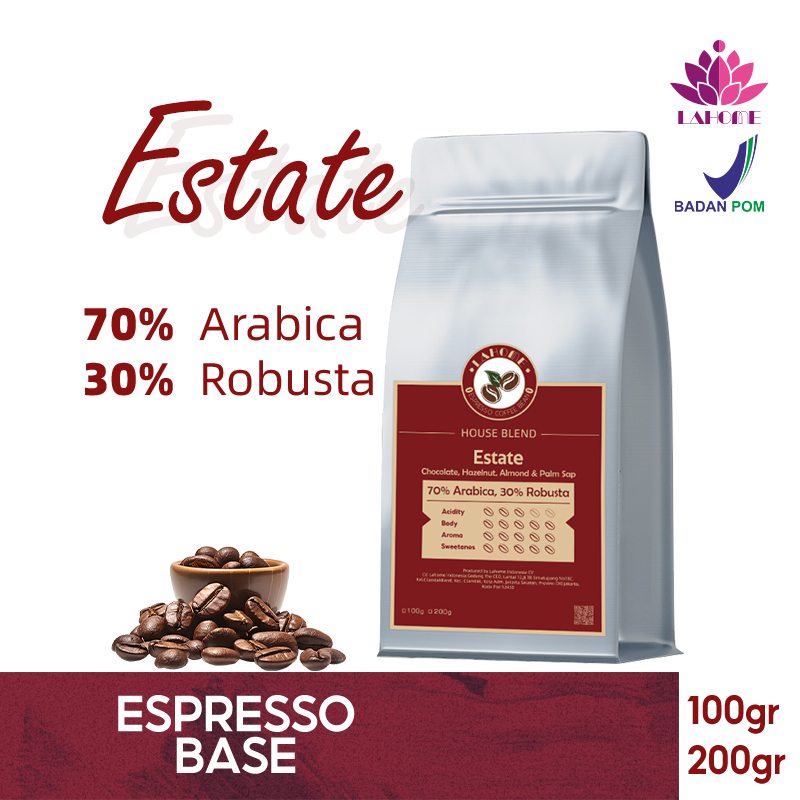 

LAHOME Estate Coffee Bean House Blend Biji Kopi Espresso Base 70:30