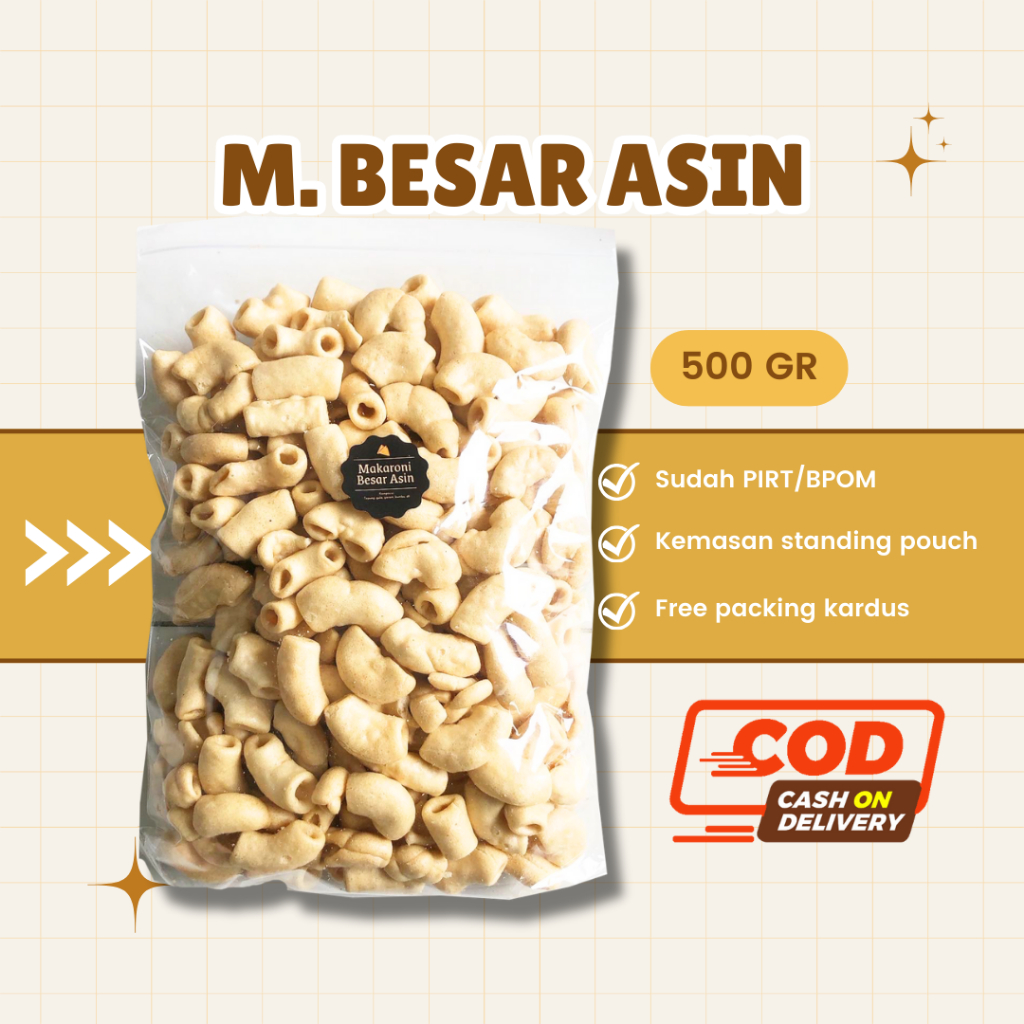 

[DELISH SNACKS] Makaroni Besar Asin (Grosir) 250gr 500gr / Snack Cemilan Camilan Grosiran Kiloan