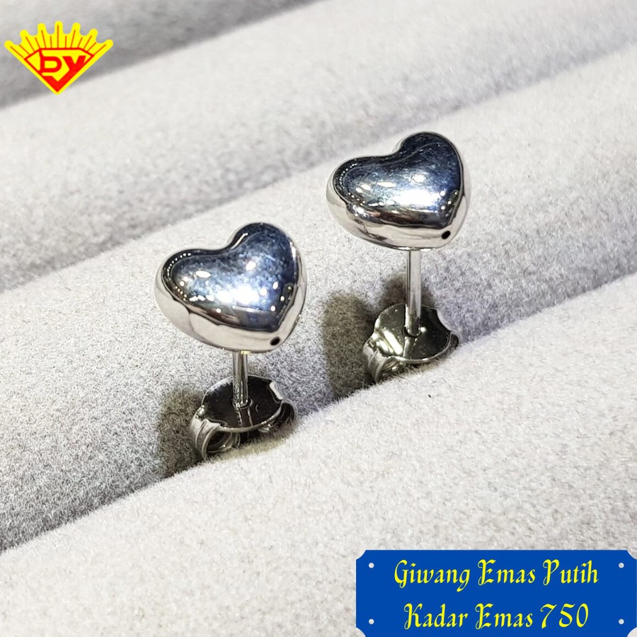 Giwang Emas Putih Kadar Emas 750