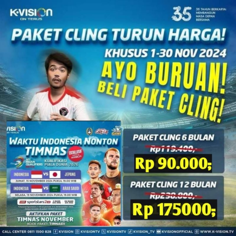 Aktivasi paket hemat cling 12 bulan k vision termurah (semua resever)