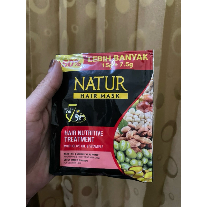 Natur Hair Mask Olive Oil & Vitamin E - Masker Nutrisi Rambut