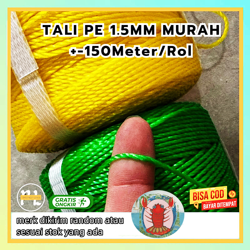 

TALI Tambang kecil 1,5 mm / Tambang PE 1,5 mm murah +-200 METER