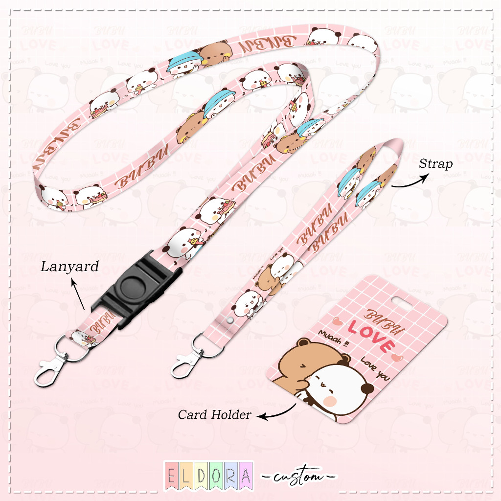 

[LANYARD] Strap id card holder Bubu set gantungan kunci - tali hp - tempat kartu - name tag