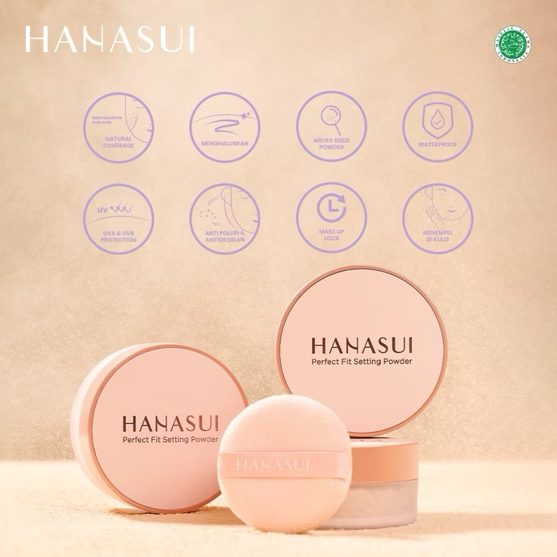 Hanasui Perfect Fit Setting Powder- Bedak Tabur Coverage Natural