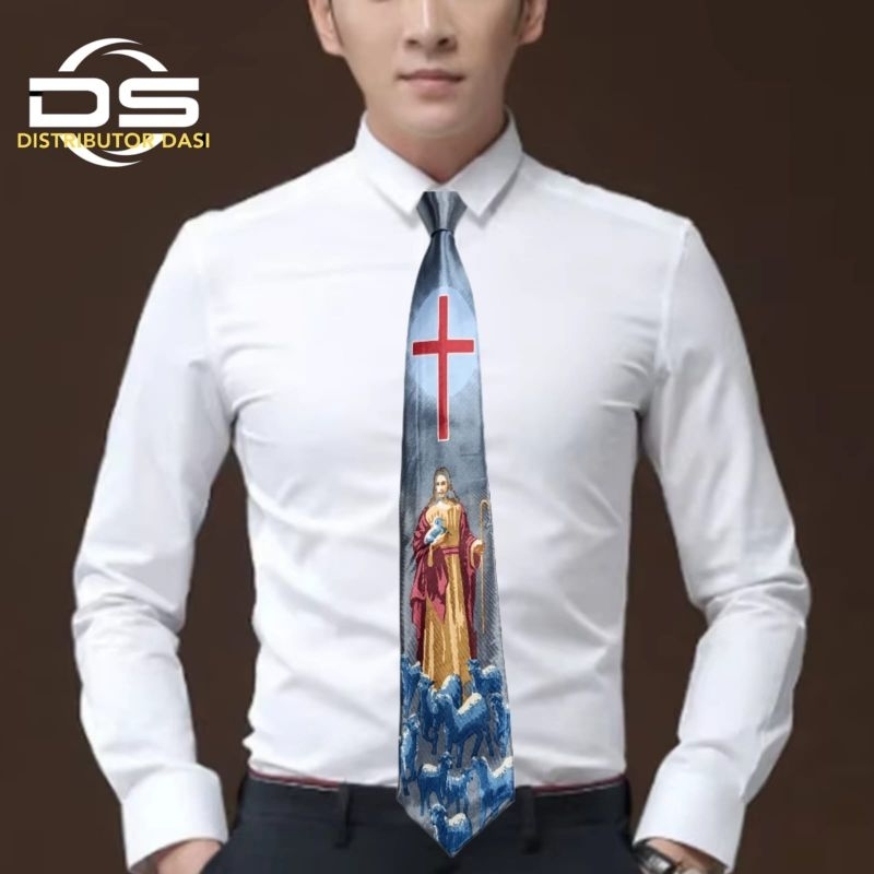 Dasi Instan Dasi Rohani Dasi Gereja Dasi Pria Motif Salib Dasi Gembala