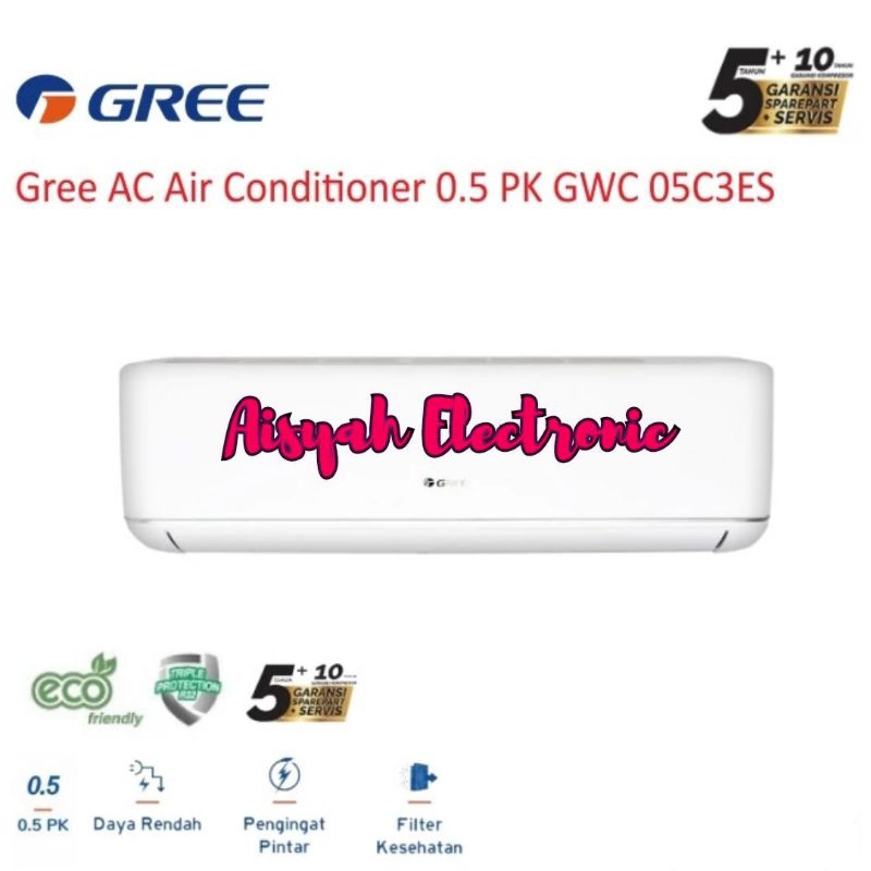 AC GREE 1/2 PK LOW WATT GWC-05C3ES GARANSI RESMI