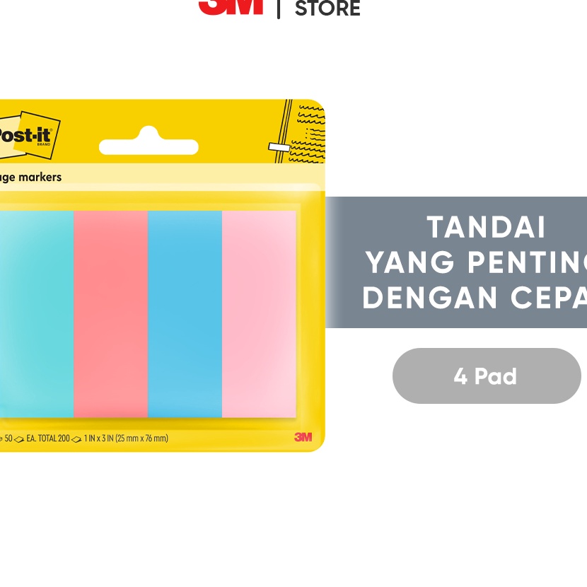 

Wow 3M Postit Penanda Halaman Floral Fantasy Page Marker 6714ASST Menandai dengan cepat 4 pad 1x3 inci Untuk labeling pengingat