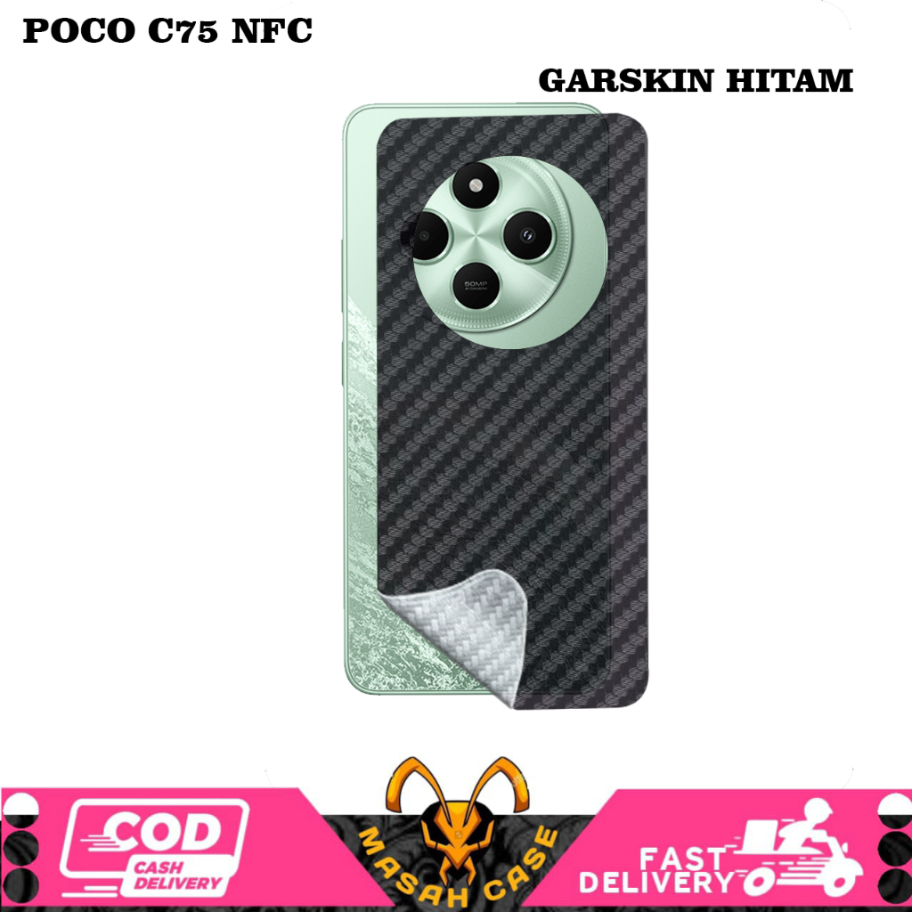 GARSKIN CARBON HITAM XIAOMI POCO C75 C65 X3 GT X3 X3 PRO M4 PRO PRO BACK SCREEN PRODECTOR SKIN