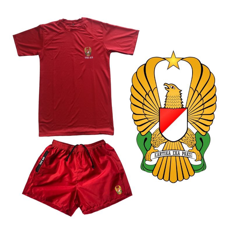 setelan olahraga pria TNI AD / kaos dryfit TNI AD / celana olahraga pria TNI AD / set kaos dan celan
