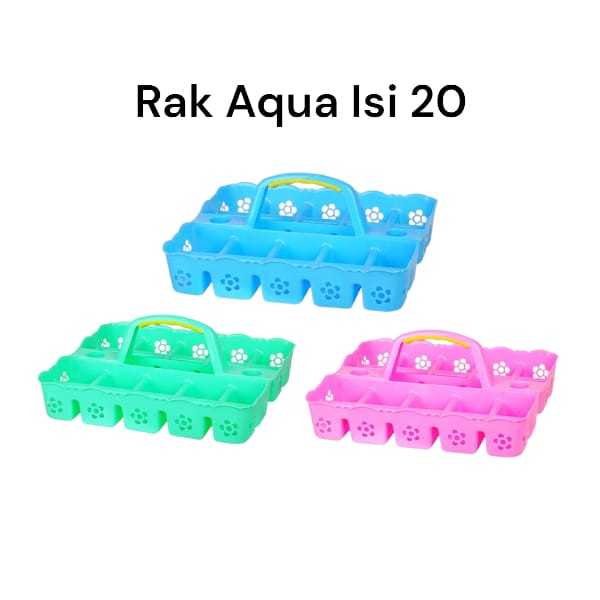 Rak Aqua Gelas 20 Lubang Tempat Wadah Aqua Gelas / Rak Keranjang Gelas Mineral Plastik
