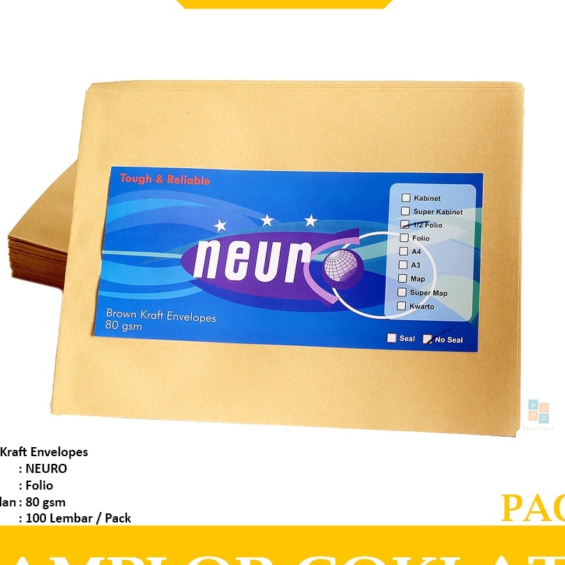 

Langka NEURO Amplop Coklat Ukuran 12 Folio 19 x 25 cm Seal Pack