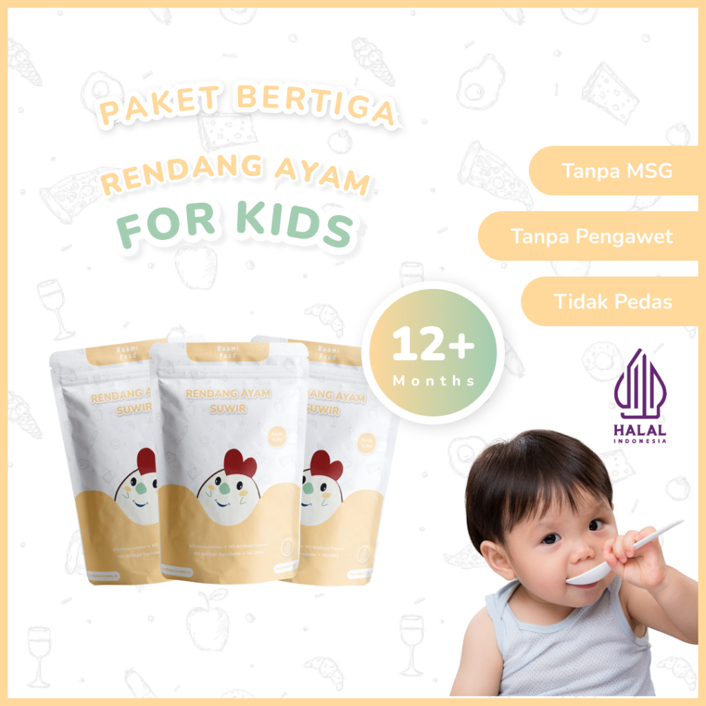 

Raami Food - Paket Bertiga Rendang Ayam Suwir Padang For Kids