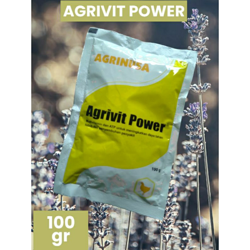 Vitamin Ayam Ternak Unggas  plus ATP untuk daya tahan tubuh AGRIVIT POWER 100 Gram