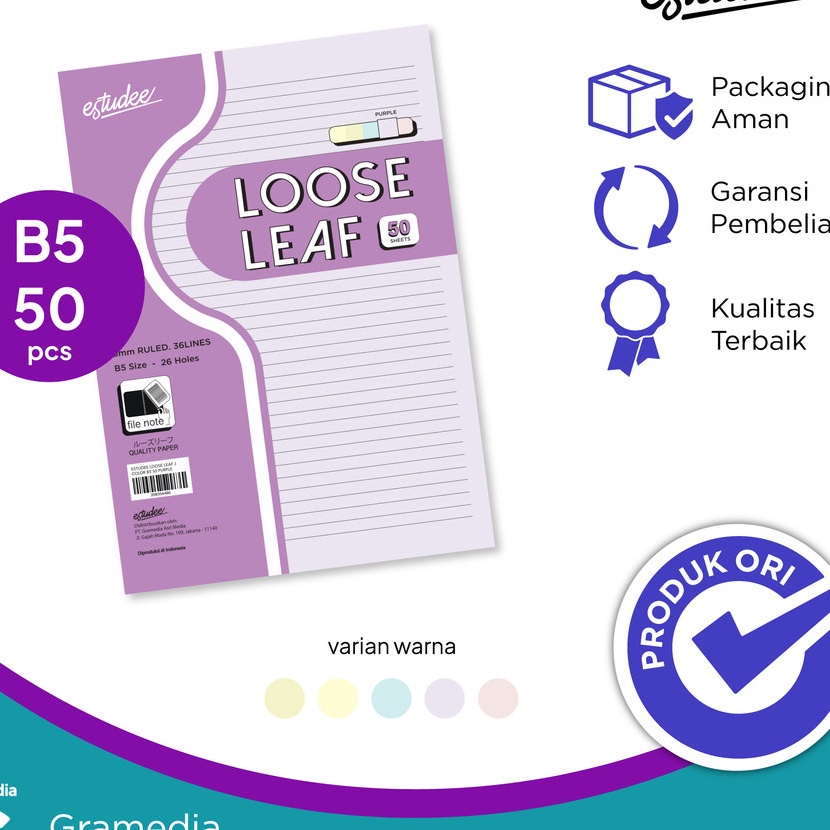 

KF7 Estudee Loose Leaf J Color B5 5 Pule