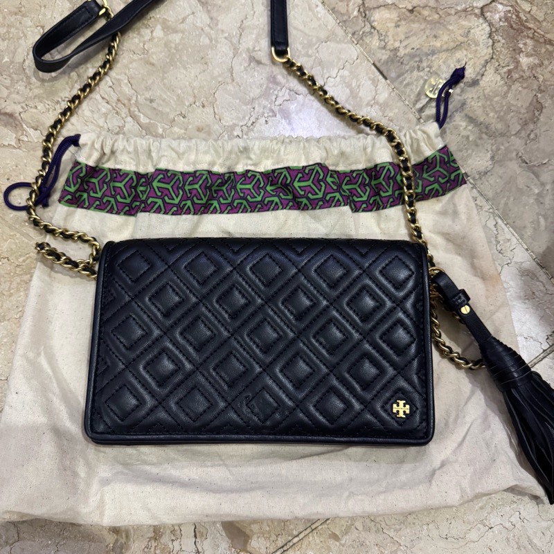 TB Chain Flat Wallet Clutch Bag preloved Tory B*rch