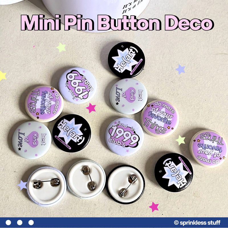 

Mini Pin Button deco - by Sprinkless stuff