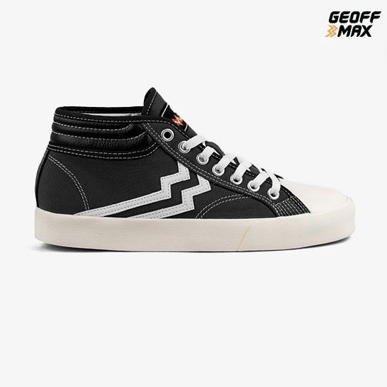 Geoff Max  Maverick Mid Black White Sepatu Pria Wanita Sneakers Casual Sekolah Kuliah
