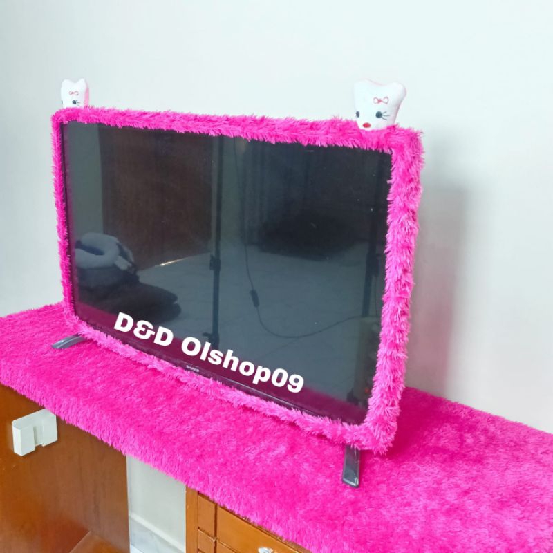 bando tv led karakter ukuran 14-32inch bando bulu rasfur bando tv led hiasan tv