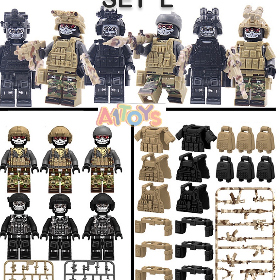 STOK TERBARU Mainan Tentara army plastik murah miniatur serdadu mainan polisi SWAT mainan perang per