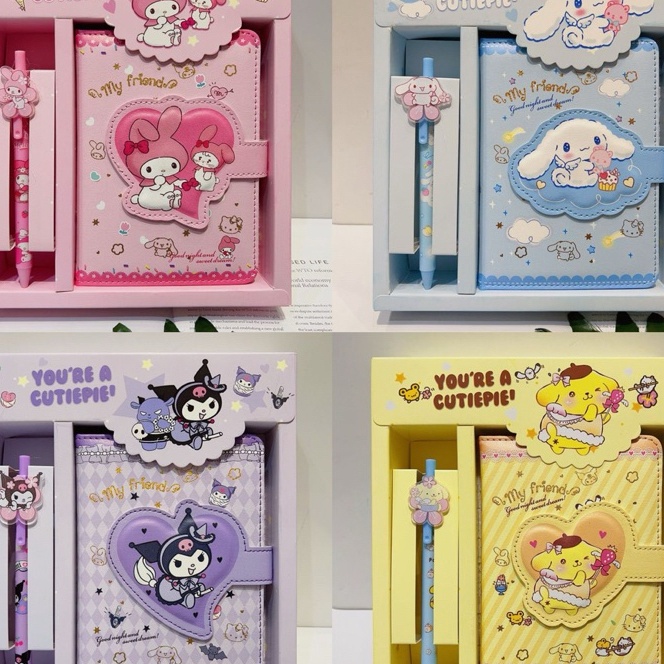 

Hemat Notebook 2in 1 Buku Tulis Anak Magnet Buku Memo dan Pen Kuromi Cinnamoroll Melody Hello Kitty