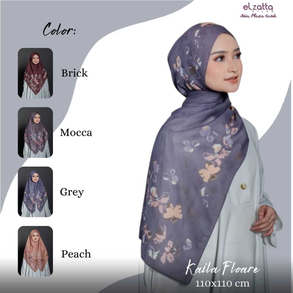 ELZATTA HIJAB SEGI EMPAT KAILA FLOARE SEGI EMPAT ELZATTA