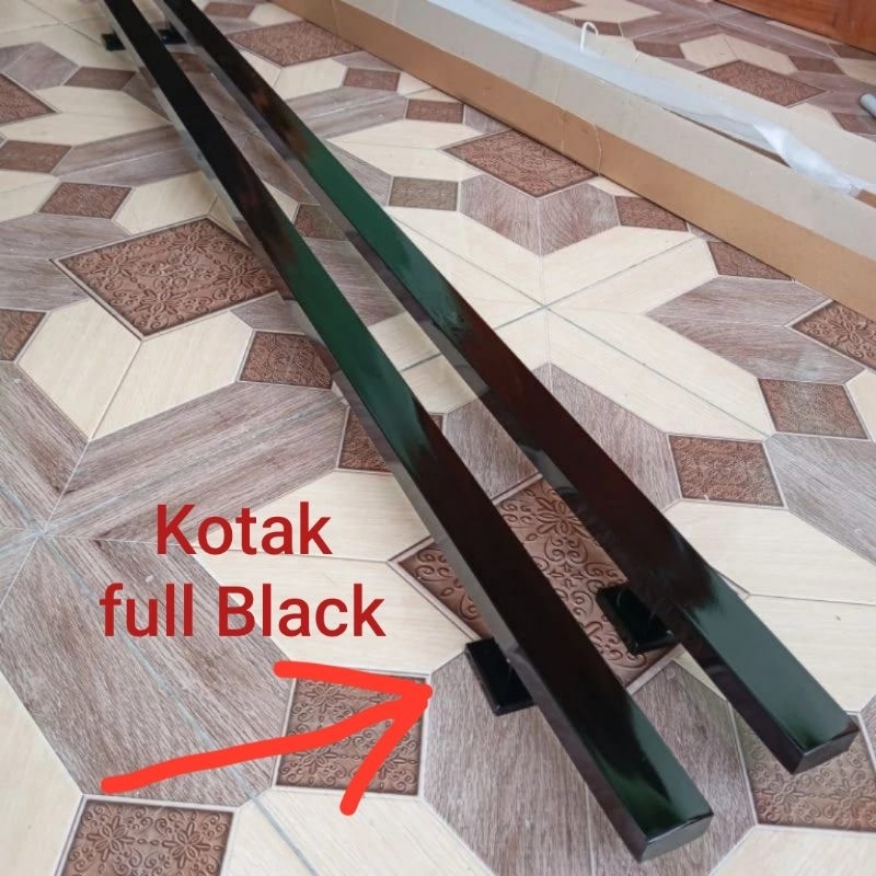 panjang 120cm Gagang pintu rumah Panjang handle pintu rumah stainless 1,2 meter FuLL HITAM