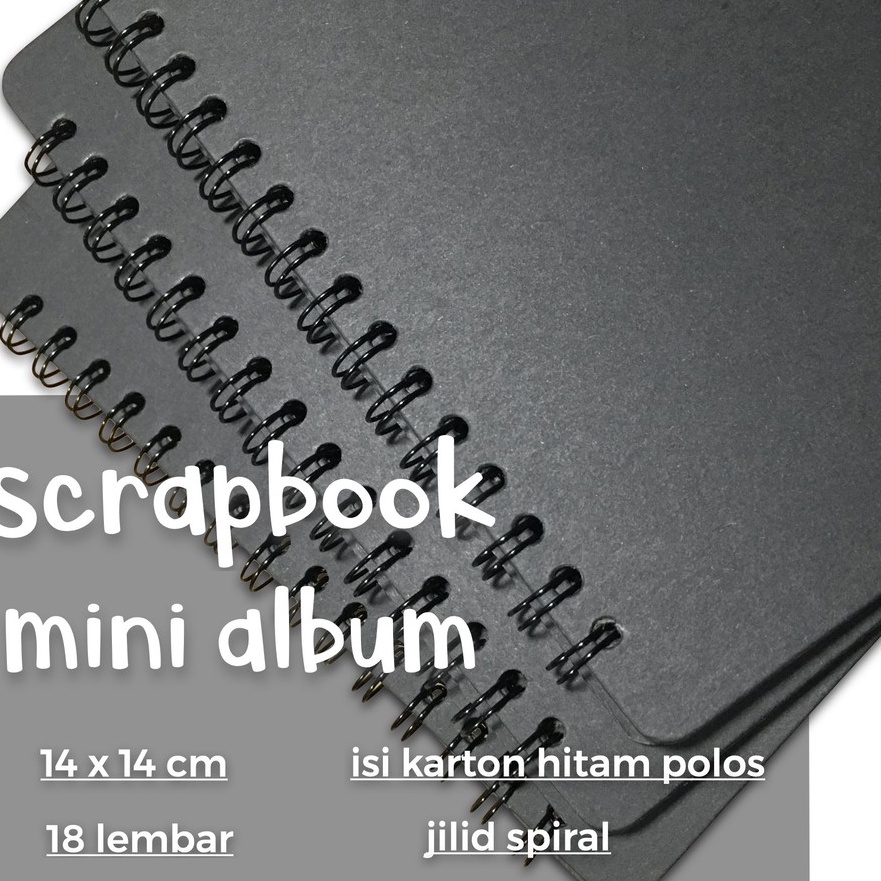 

FG2 scrapbook m photo album black hitam rounded square kotak by tat tet tot