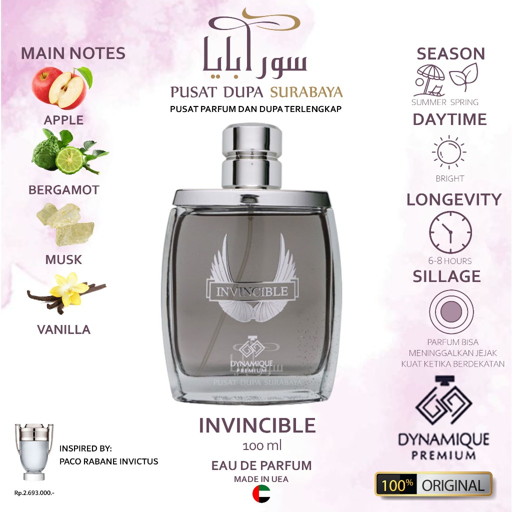 Parfum Asli Arab Original Premium Dynamique premium  Parfume/ INVINCIBLE