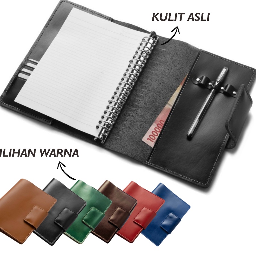 

KF7 Binder kulit asli A5 agenda ring loose leaf