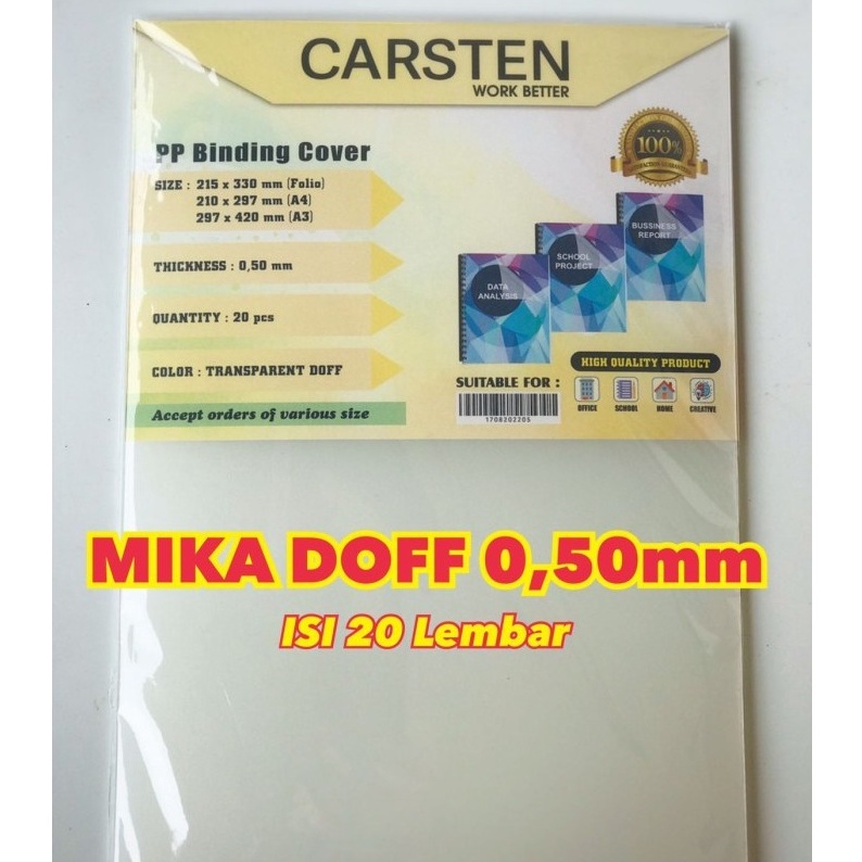 

Extra Cover mika jilid Doff atau PP pasir 5mm A4 isi 2 lembar