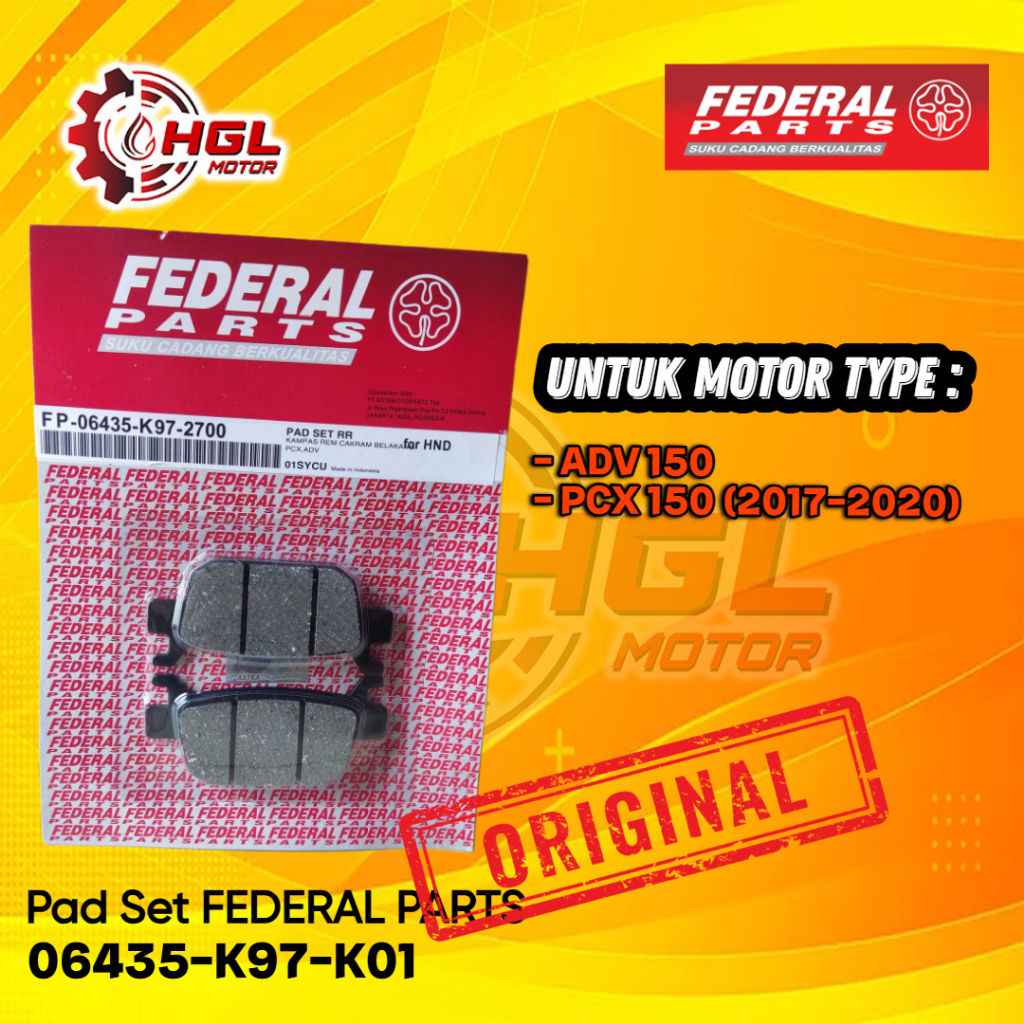 Kampas Rem Depan K97 Pad Set Federal Part untuk Honda Original