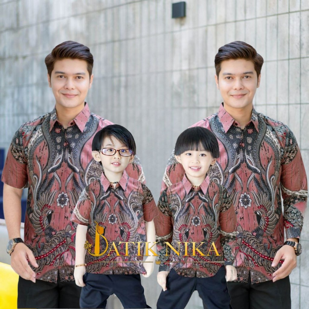 TERBARU BATIK PRIA Kemeja batik ayah dan Kemeja Batik anak cowok BATIK WARNA DUSTY PINK SALEM