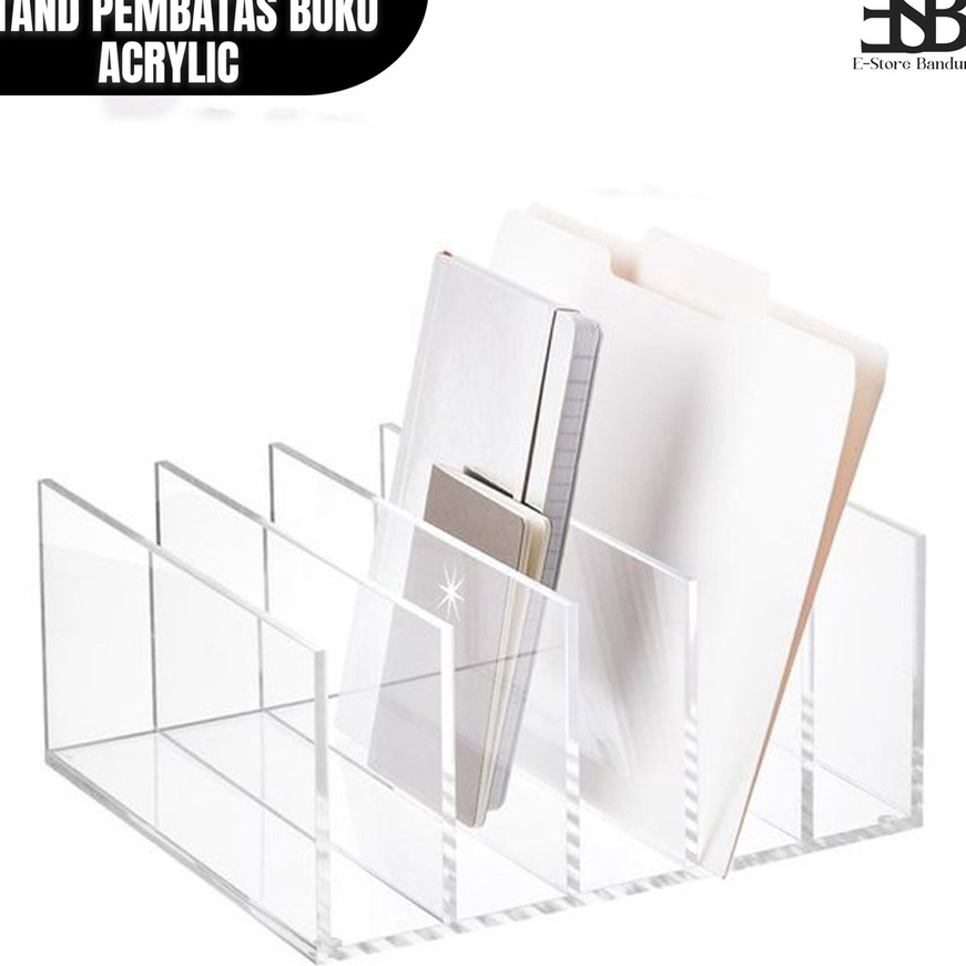 

HJ6 Acrylic Pembatas Buku Rak Tempat Pemisah Buku Holder Book Divider Display Peyangga Buku Akrilik