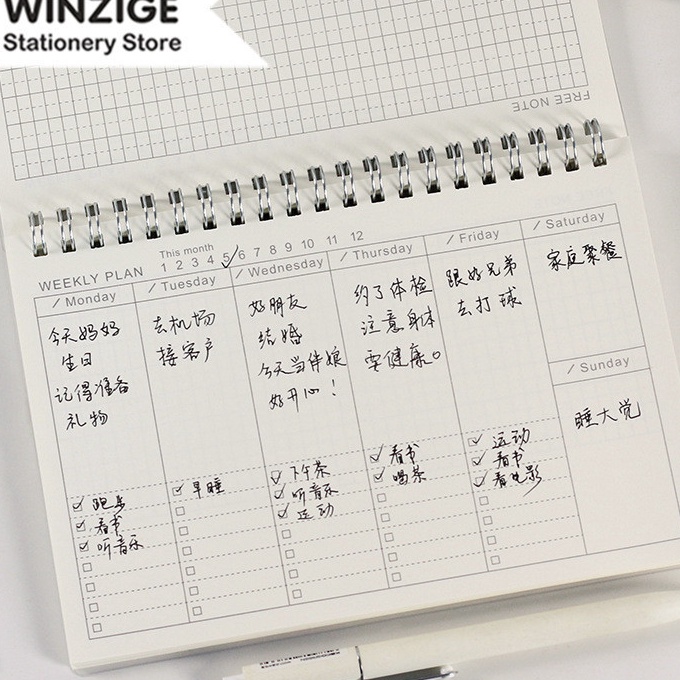 

KP8 Winze Weekly Plan Notebook Buku A5 Schedule Planner To Do List Notepad Agenda Buku Tulis Buku Catatan