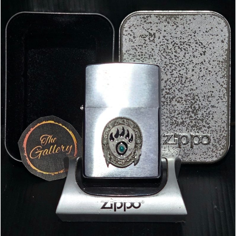 ⭐️⭐️⭐️⭐️⭐️ ORIGINAL ZIPPO INDIAN SERIES BEAR FOOT TURQUOISE TAHUN 2000 / XVI