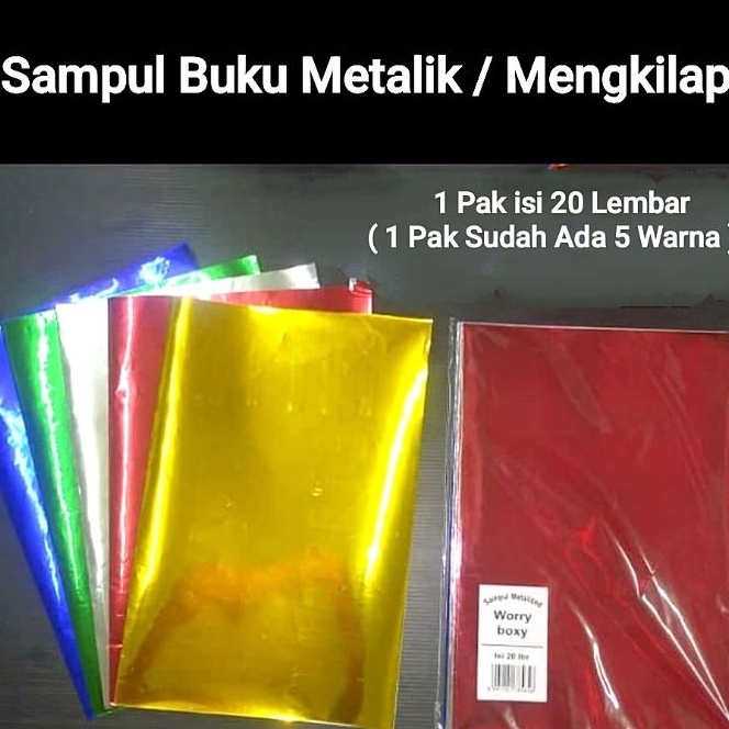 

Flash Sale 1 Pak Sampul Buku Metalik Isi 2 Lembar 1 Pak Ada 5 Warna CAMPUS KWARTO