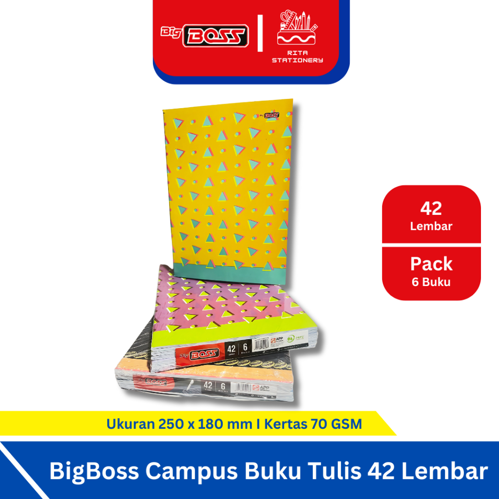 

Buku Tulis Big Boss Campus isi 42 Lembar - 1 Pack / 6 Buku