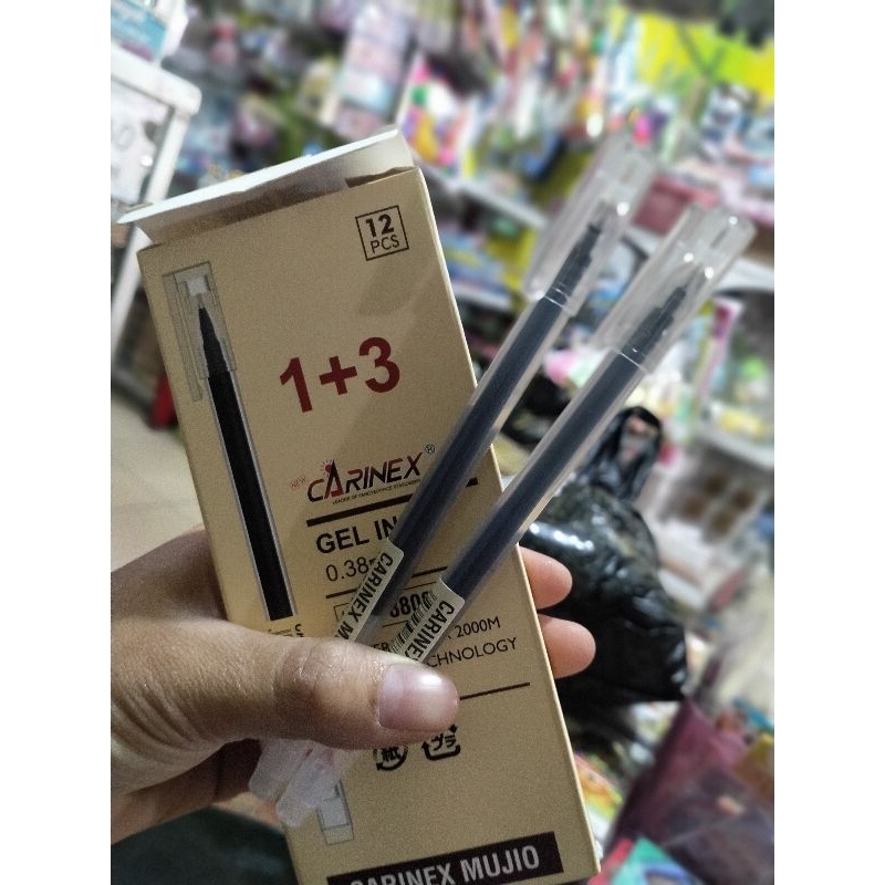 

6pcs \ pulpen carinex mujio \ cnx-8808 \ carinex 0.38mm \ bolpoin gel