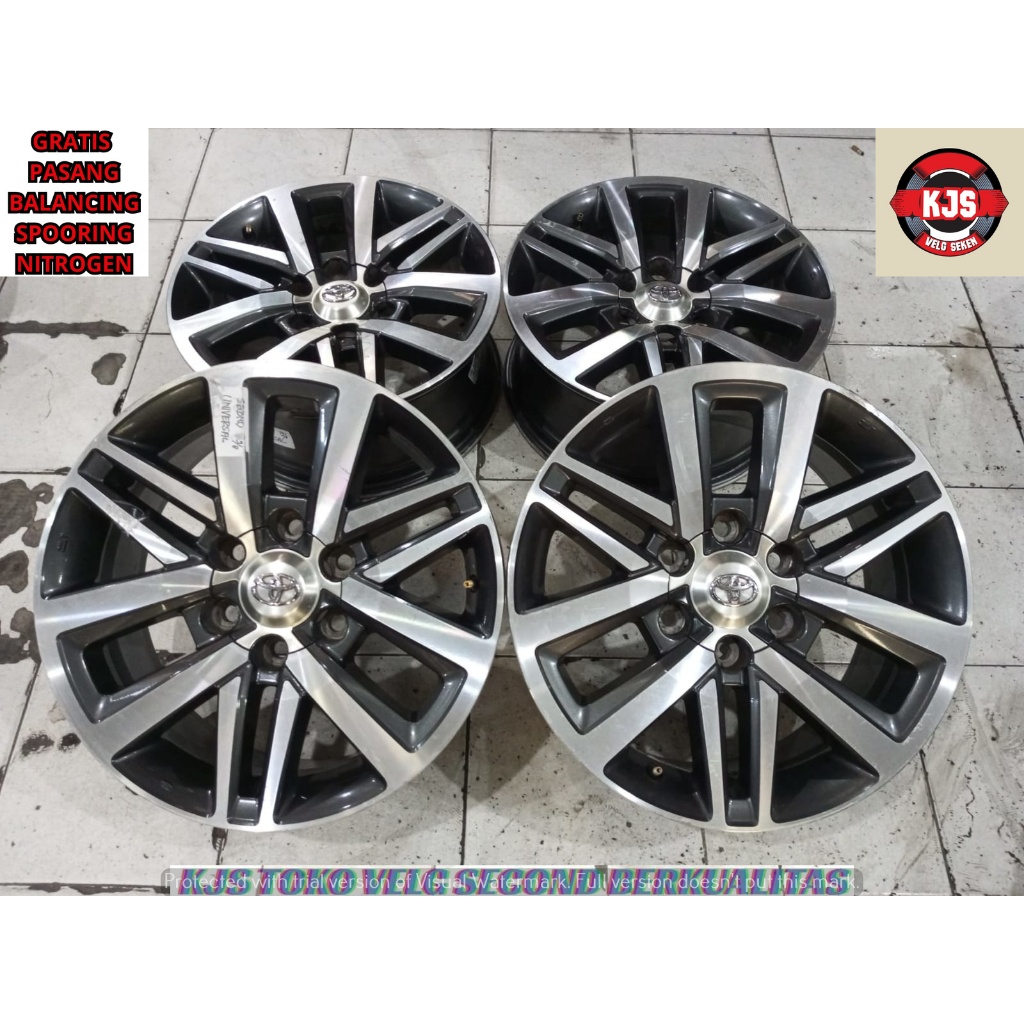 MENJUAL VELG OEM COPOTAN FORTUNER VRZ RING 18 LEBAR 7,5 RATA LOBANG PCD 6X139.7 OFFSET 30 WARNA GREY