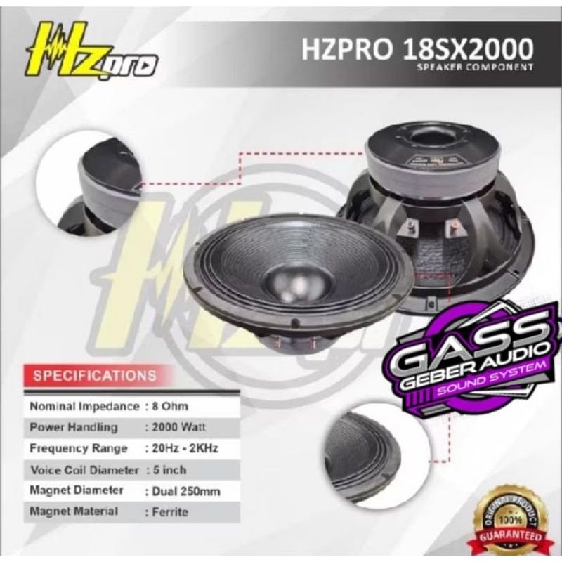 Speaker 18 inch HZ PRO 18SX2000