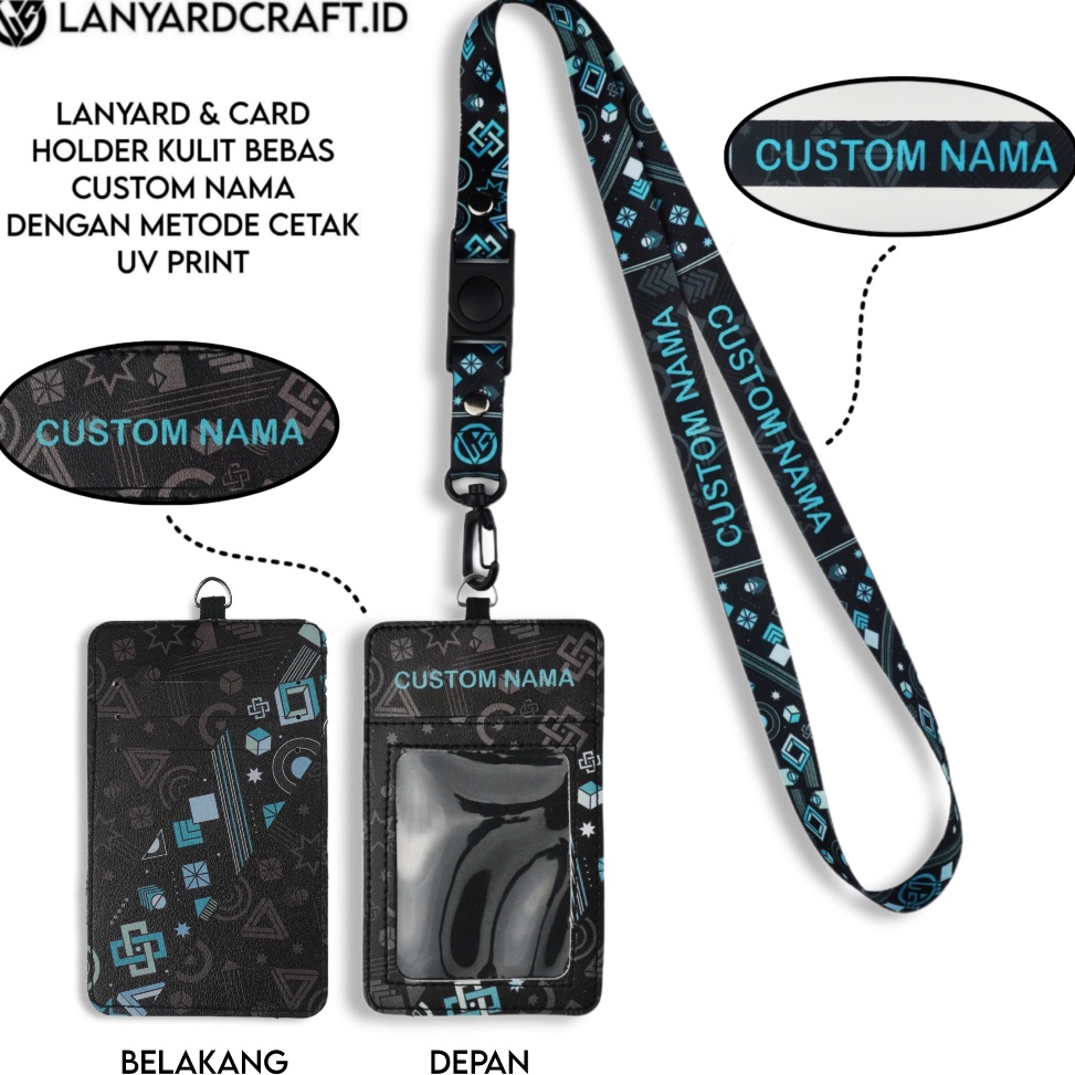 

Promo Laris V3 Id Card Holder Leather Custom Lanyard Custom Nama Abstract Series Gantungan Tali Lanyard Holder Id Card Kulit UV Print