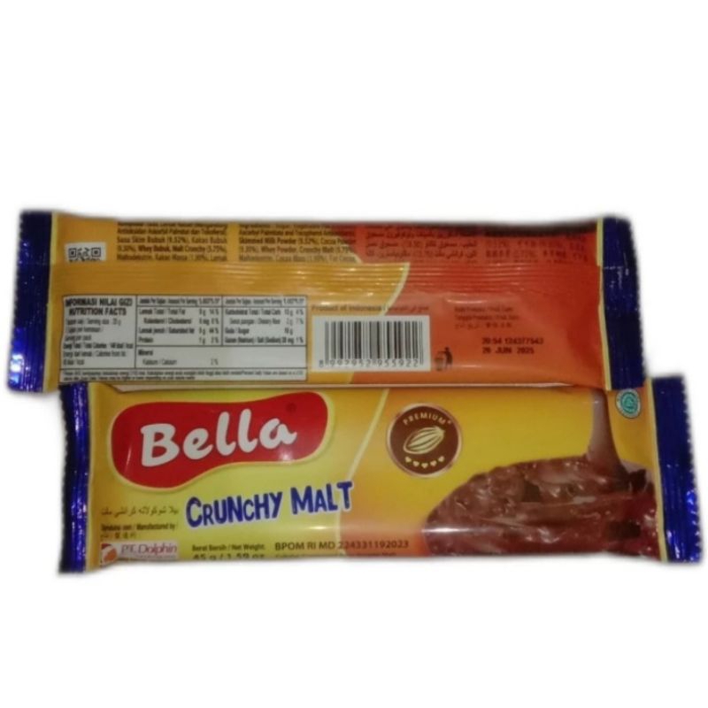 

Bella Chocolate Crunchy Malt 45gr, Bella Choco Hazelnut 45gr, Bella Honey Roasted Cashew Nut 45gr