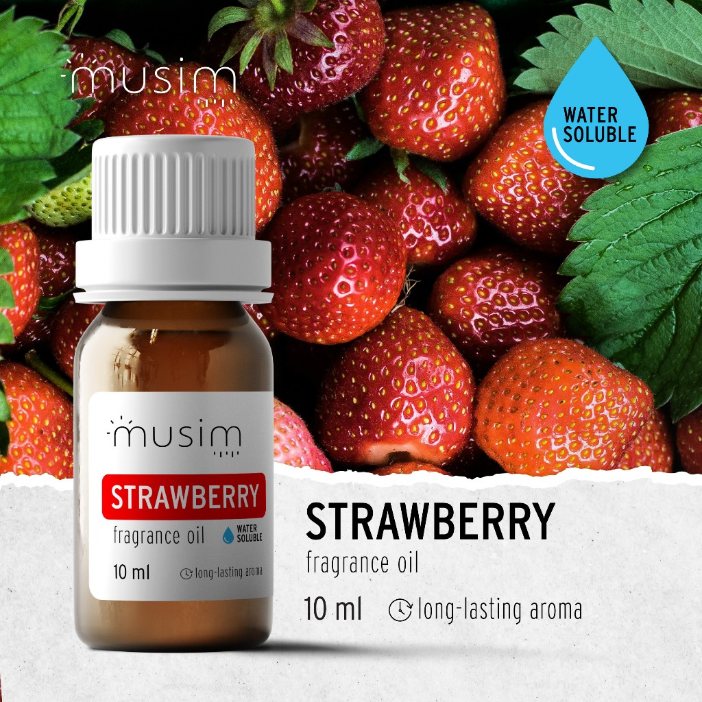 Water Soluble Based | Strawberry Fragrance Oil Pewangi Ruangan Buah Stoberi Segar Premium Parfum Mur