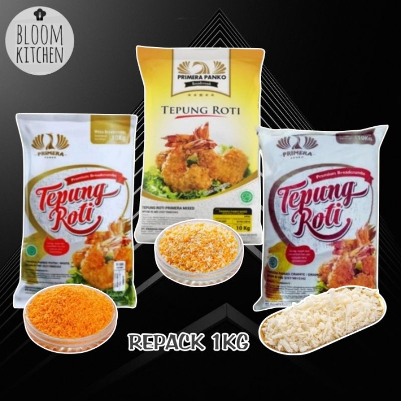 

PRIMERA Tepung Roti 1 kg / MIX / WHITE / ORANGE / Panko 1kg / Panir