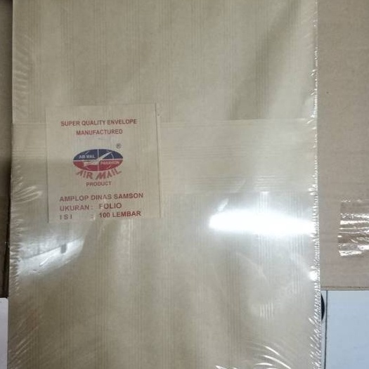 

KP8 AMPLOP COKLAT FOLIO F4 AIRMAIL isi 1 LEMBAR