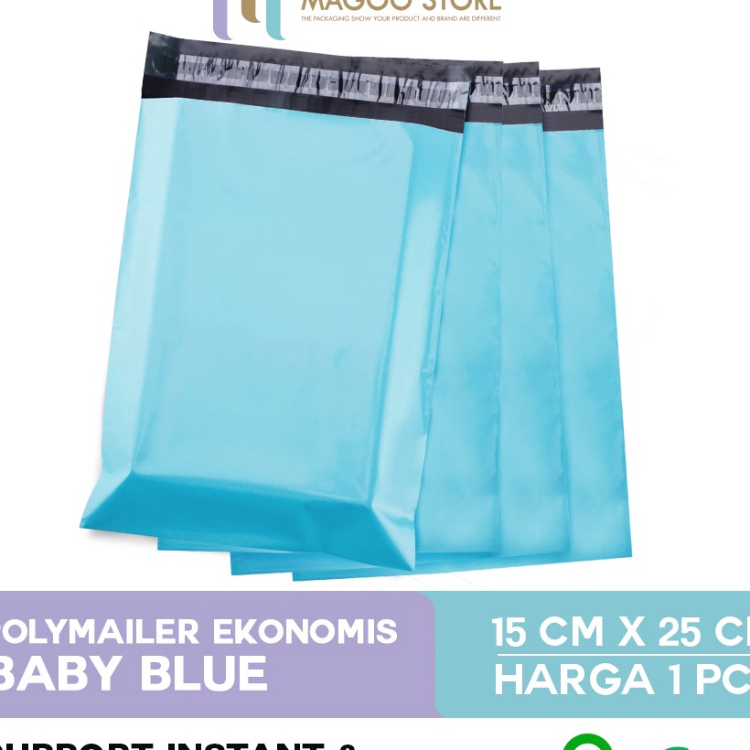 

KI3 Polymailer Ekonomis Baby Blue Plastik Packing Online Murah Variasi
