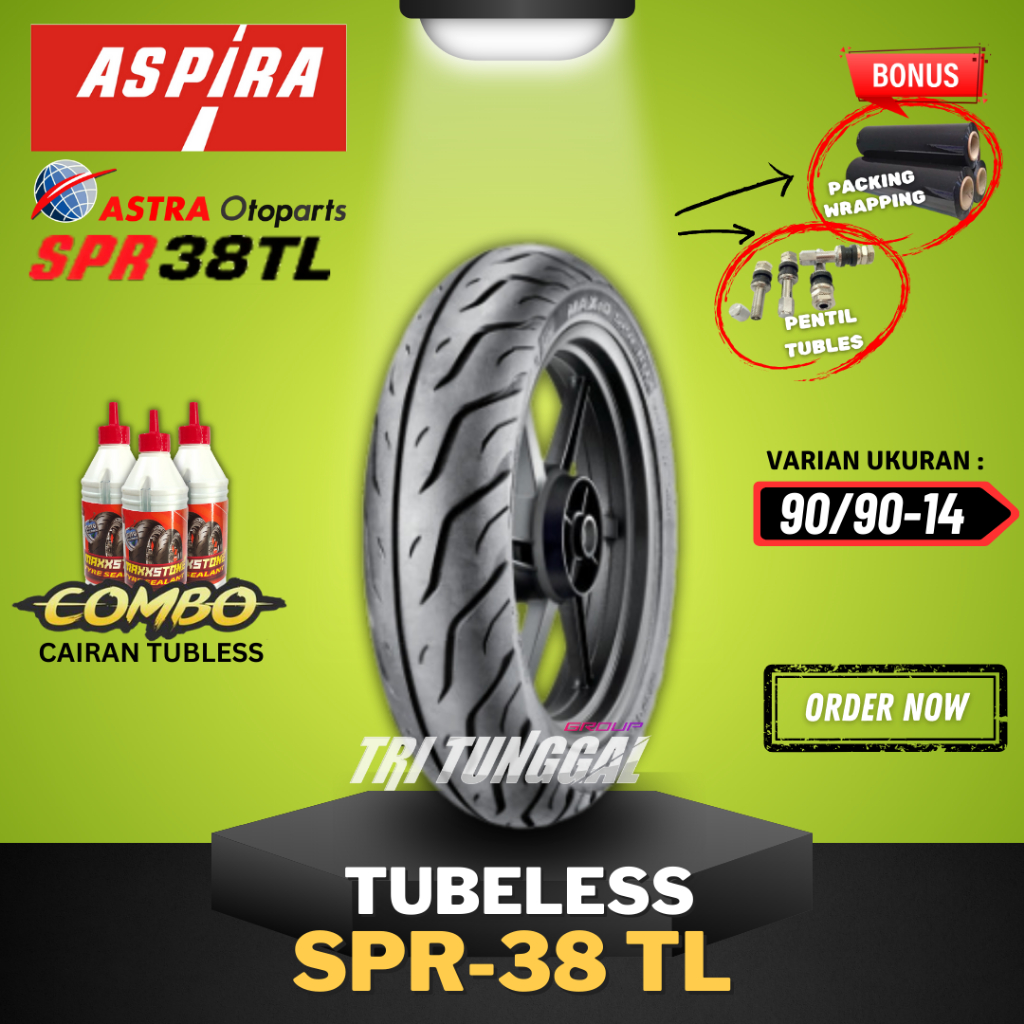 [Ready Cod] Ban Aspira Tubeless / Ban Tubles Aspira Maxio Spr38 Tl Ring 14 / Ban Luar Aspira Ring 14